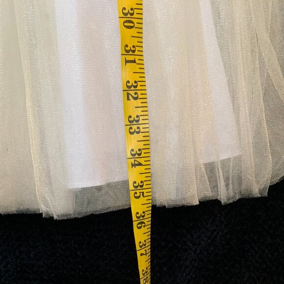 Badgley Mischka Girls Ivory Lace Flower Dress Size 5 Small Shoulder Straps NWT - Picture 8 of 9